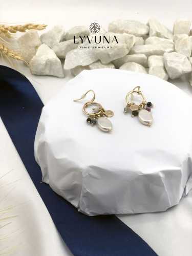 گوشواره حلقه‌ ای با آویز لوکس