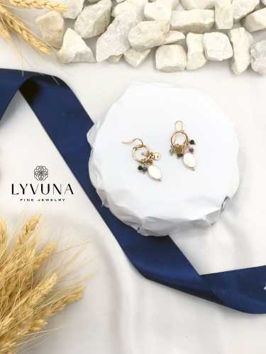 گوشواره حلقه‌ ای با آویز لوکس